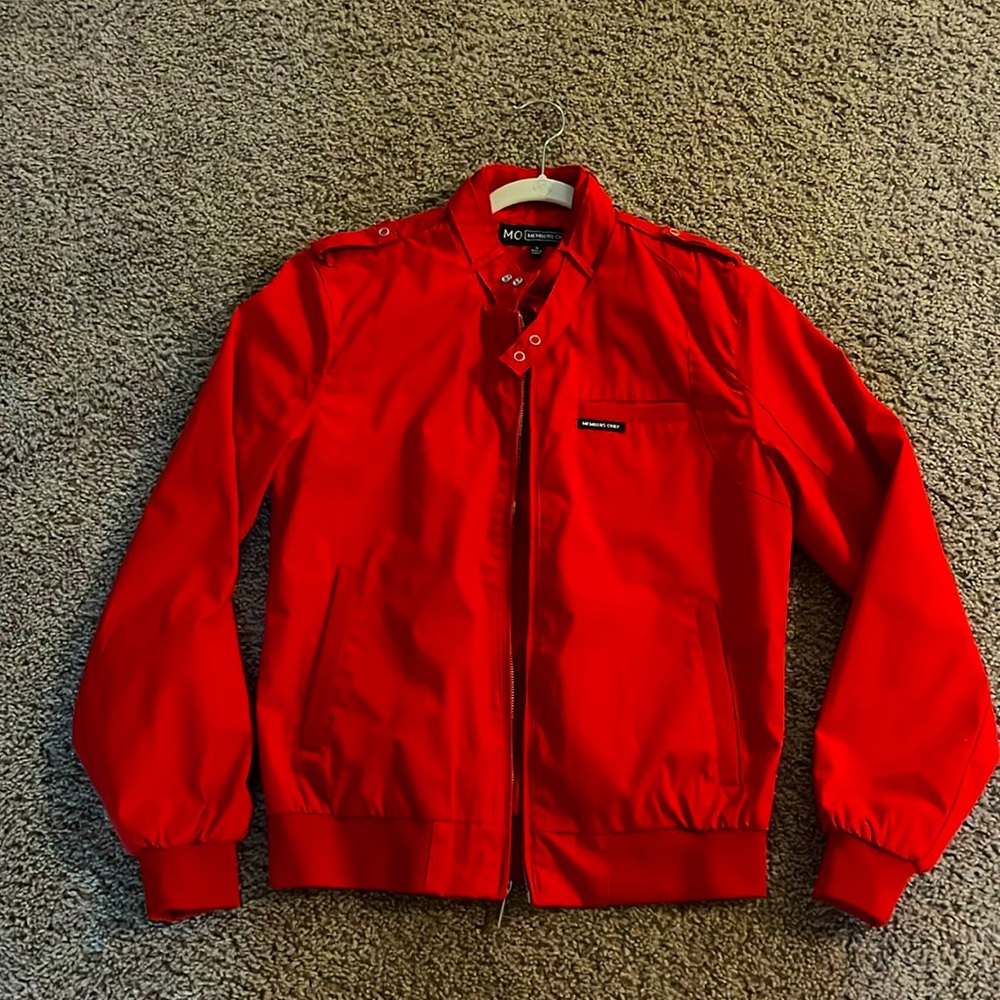Members Only size small red windbreaker jacket